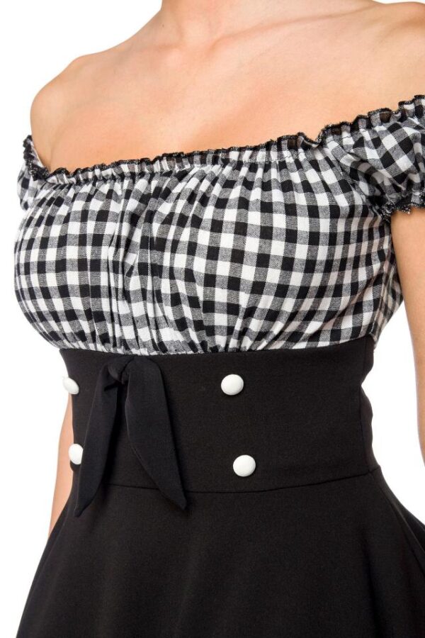 Robe trapèze sans bretelles - noir/à carreaux - 2XL-Belsira – Image 4