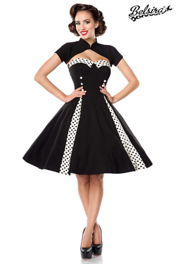 Robe Vintage avec Boléro - noir/blanc - L-Belsira