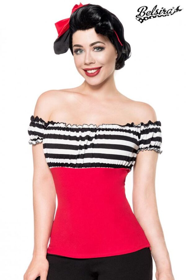 Top en jersey - rouge/noir/blanc - 2XL-Belsira