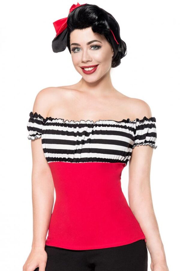 Top en jersey - rouge/noir/blanc - 2XL-Belsira – Image 2