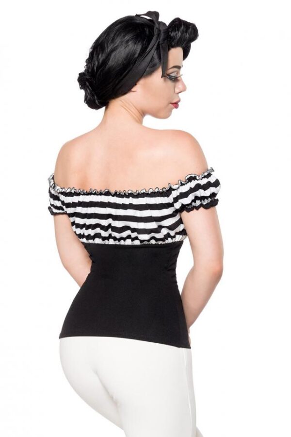 Top en jersey - noir/blanc/rayures - L-Belsira – Image 3