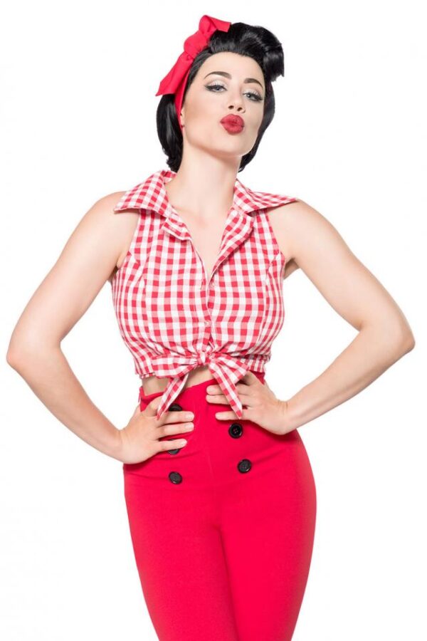 Chemise à carreaux - rouge/blanc - XXS-Belsira – Image 2