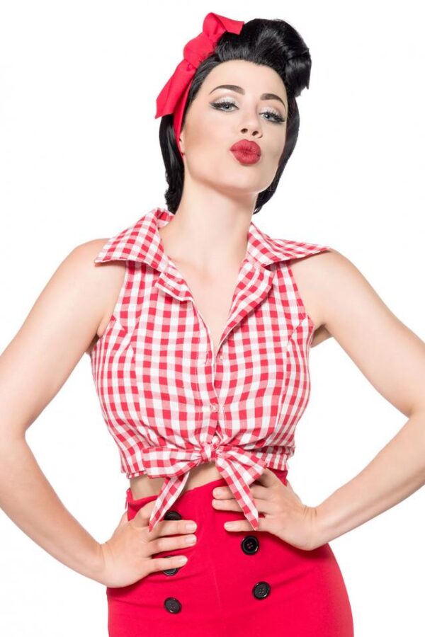 Chemise à carreaux - rouge/blanc - XXS-Belsira – Image 3