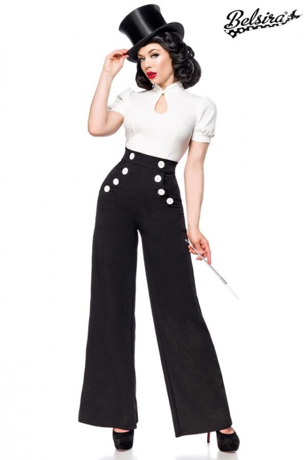 Pantalon Marlene - noir/blanc - XXS-Belsira