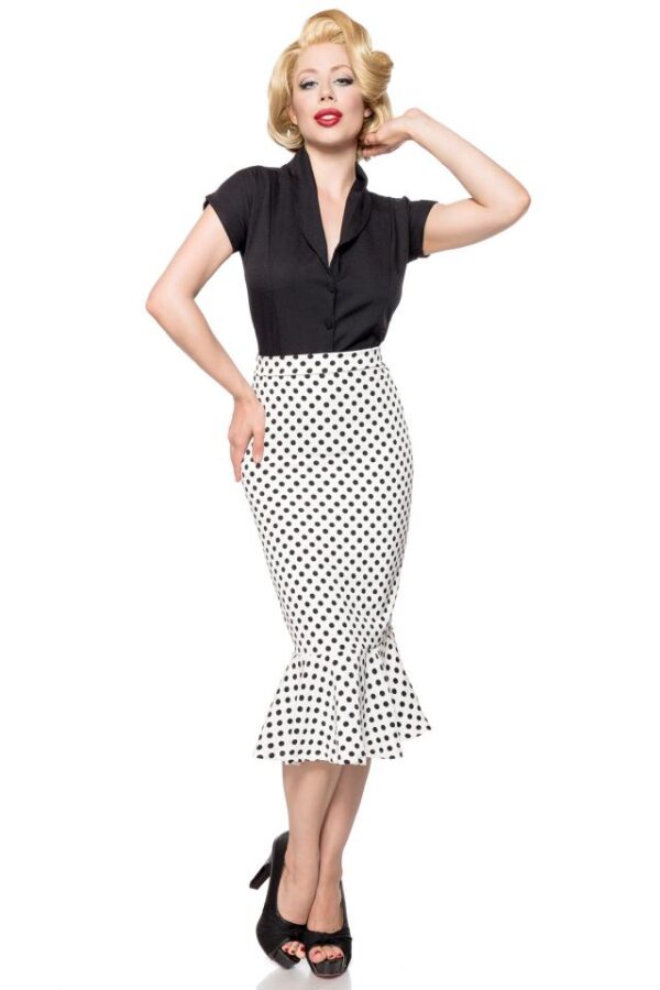 Jupe Crayon - blanc/noir - 2XL-Belsira – Image 2