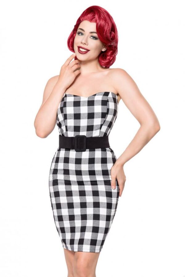 Robe à carreaux - noir/blanc - L-Belsira – Image 4