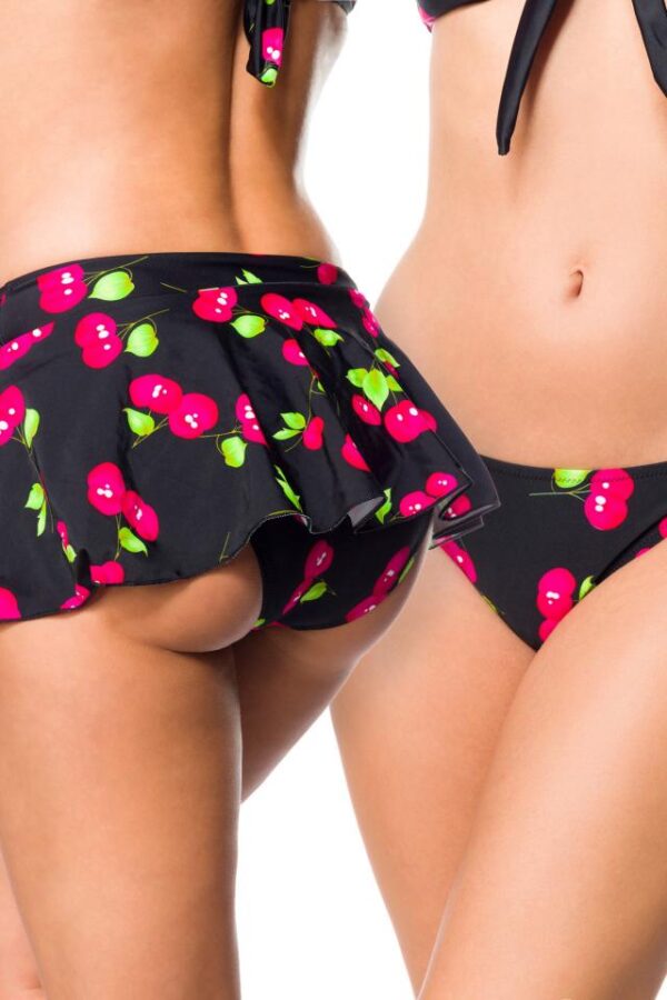 Jupe et culotte de bain vintage - noir/rose - M-Belsira – Image 2