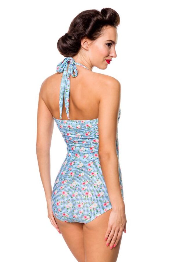 Maillot de bain vintage - bleu/rose/blanc - M-Belsira – Image 3