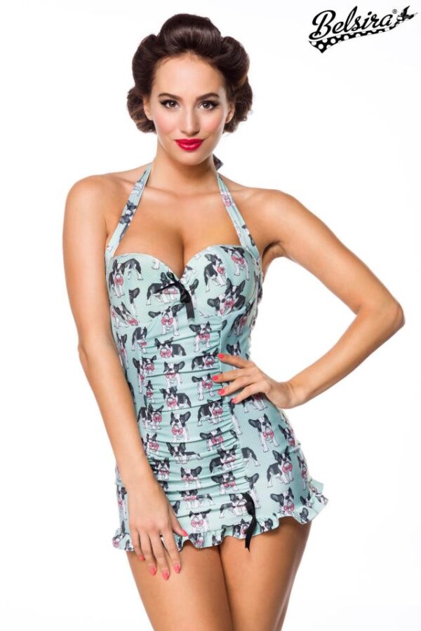 Maillot de bain vintage - bleu/blanc/noir - M-Belsira
