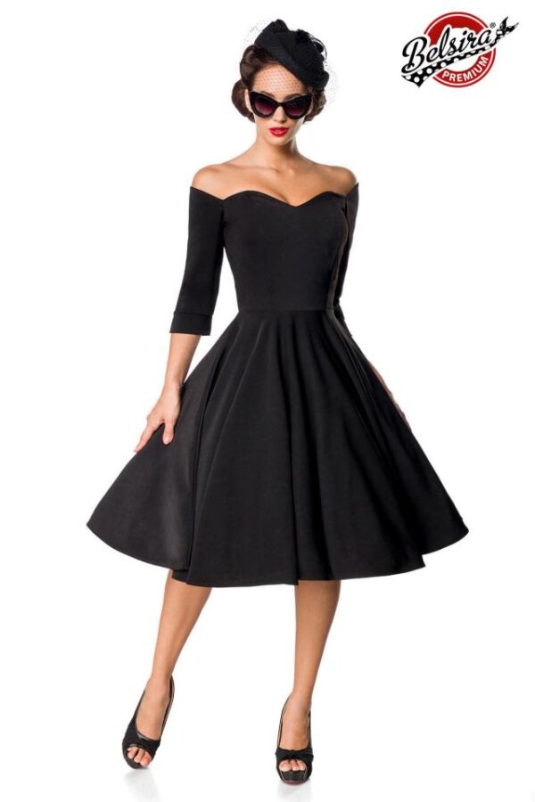 Robe trapèze vintage premium - noir - 3XL-Belsira