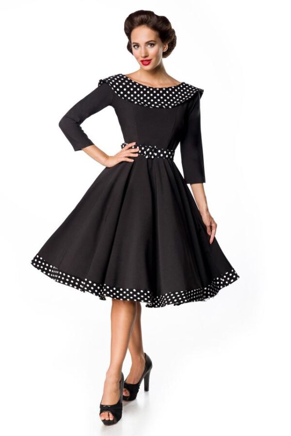 Robe trapèze vintage premium - noir/blanc - 3XL-Belsira – Image 2