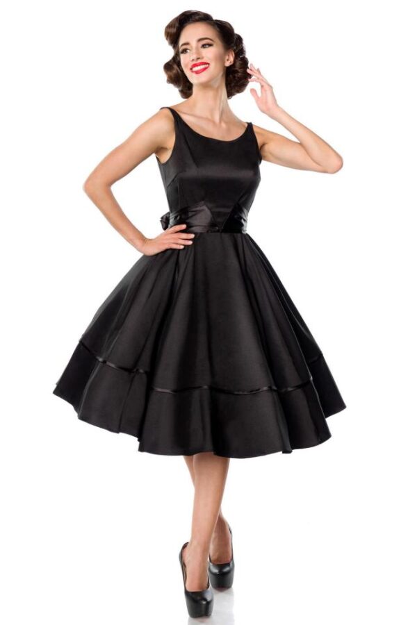 Robe en Satin Vintage Premium - noir - 3XL-Belsira – Image 3