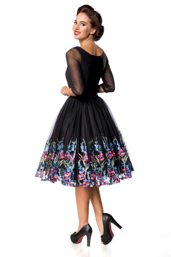 Robe trapèze vintage premium avec broderie - noir - XL-Belsira – Image 3