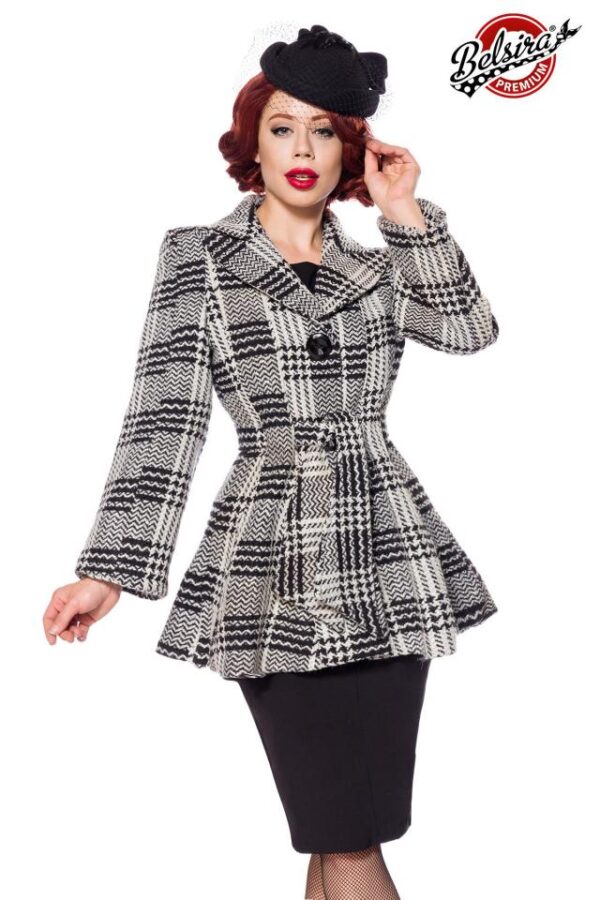 Belsira Premium Blazer avec Ceinture - noir/blanc - S-Belsira