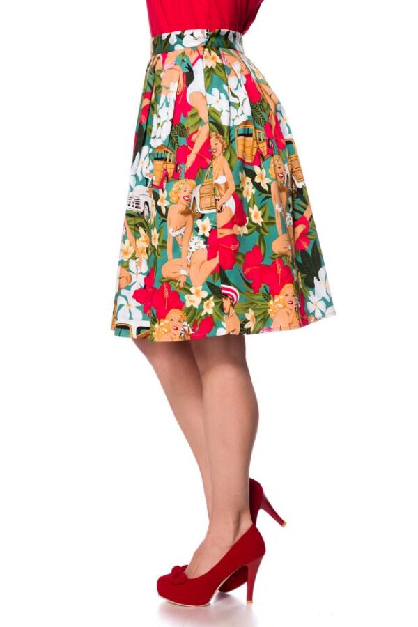 jupe large vintage - orange/bleu/rouge - XL-Belsira – Image 4