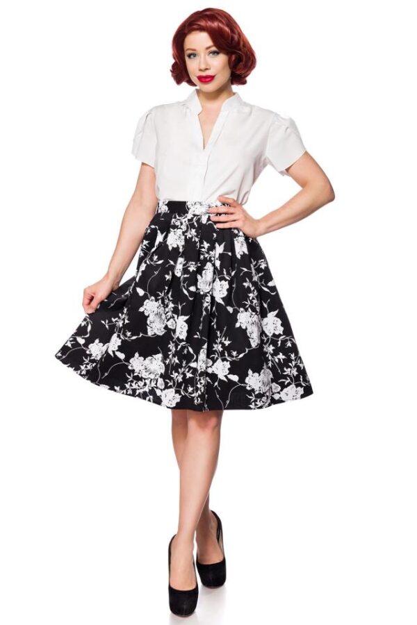 jupe large vintage - noir/blanc - 2XL-Belsira – Image 2
