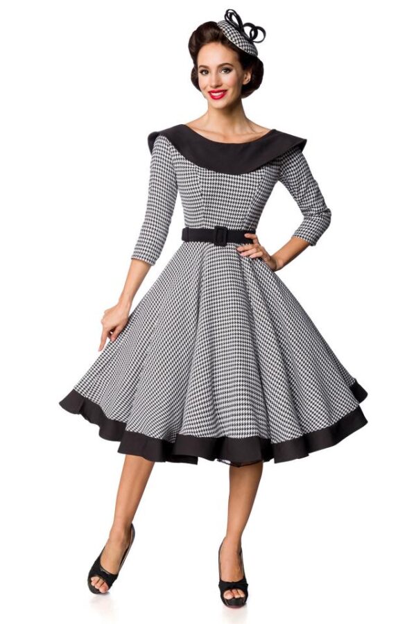 Robe Swing Vintage - blanc/noir - S-Belsira – Image 2