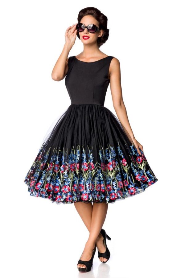 Robe à fleurs vintage Belsira Premium - noir - 3XL-Belsira – Image 2