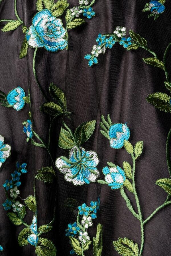 Belsira Premium Vintage Robe à Fleurs - noir/bleu - L-Belsira – Image 4