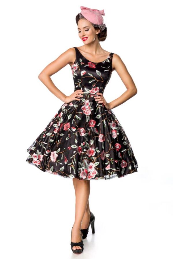 Robe à fleurs vintage Belsira Premium - noir/rose - 4XL-Belsira – Image 2