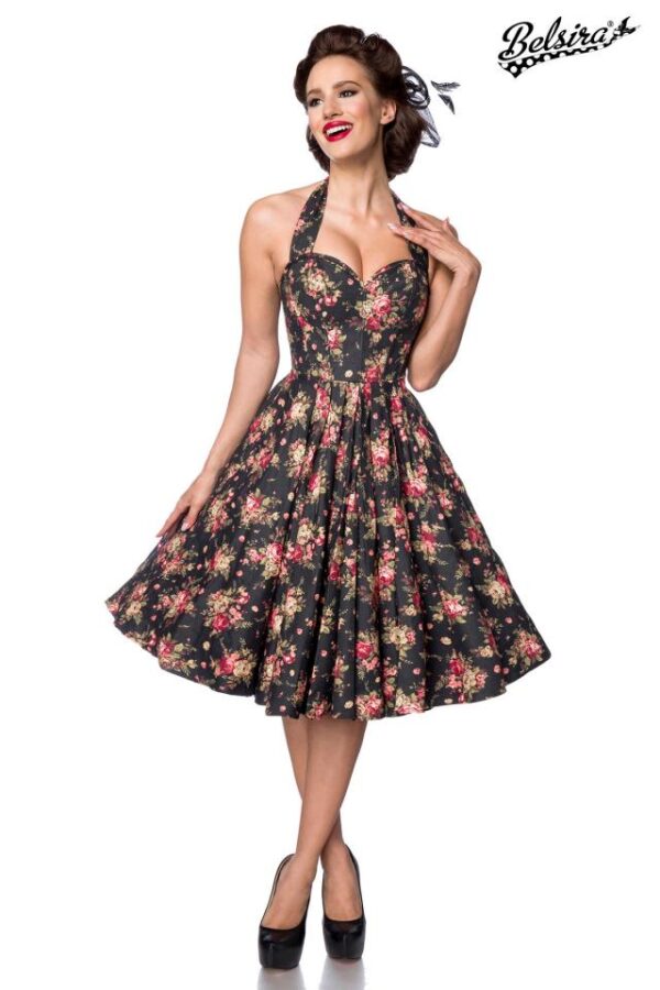 Robe Corsage Vintage - noir/rose/vert - 3XL-Belsira