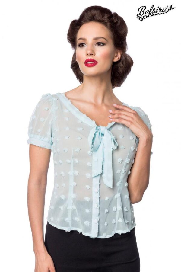Chemise Vintage avec passant - bleu - S-Belsira