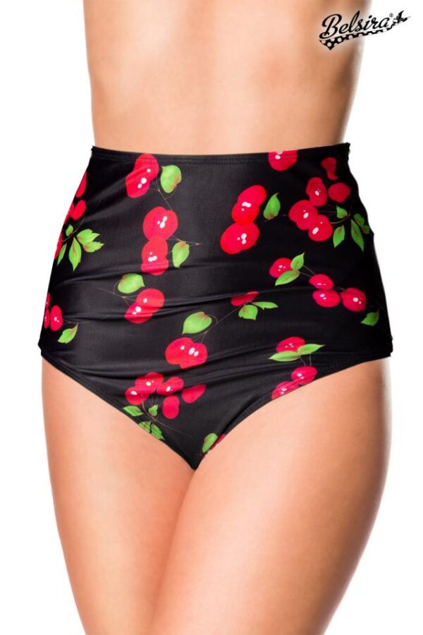 Culotte de bain taille haute - noir/rose - M-Belsira