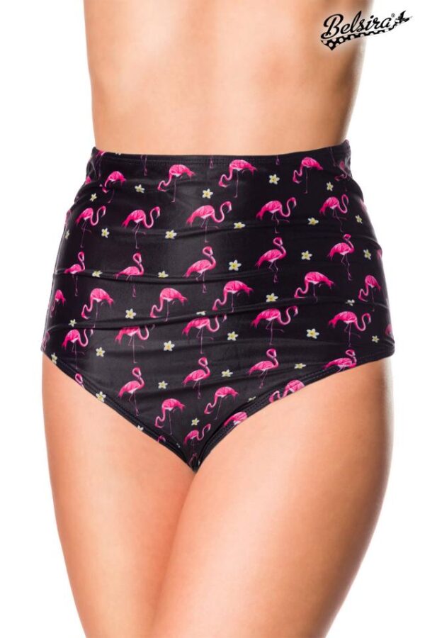 Culotte de bain taille haute - noir/rose - 3XL-Belsira