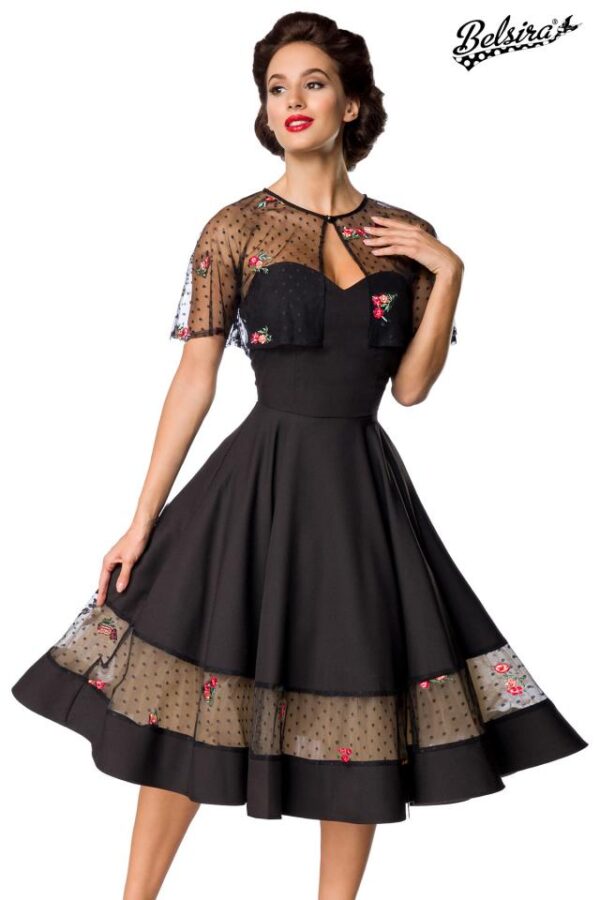 Robe Vintage avec Boléro - noir - S-Belsira