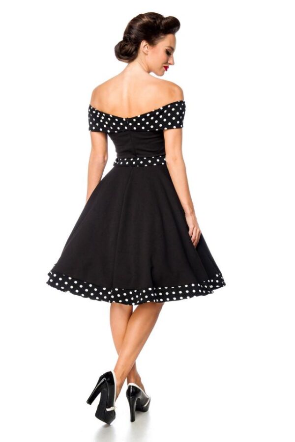 robe trapèze à épaules dénudées avec ceinture - noir - M-Belsira – Image 3