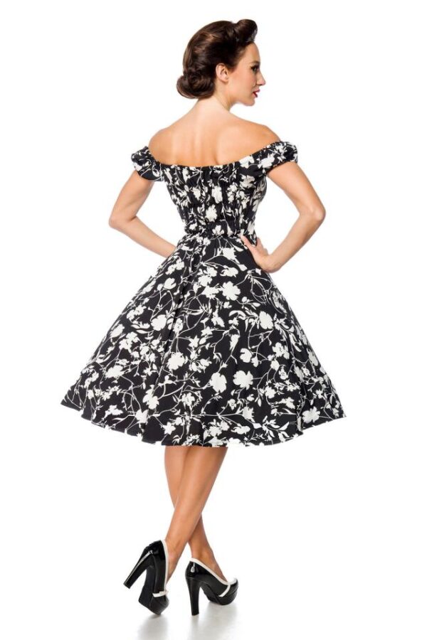 robe à épaules dénudées - noir/blanc - L-Belsira – Image 3