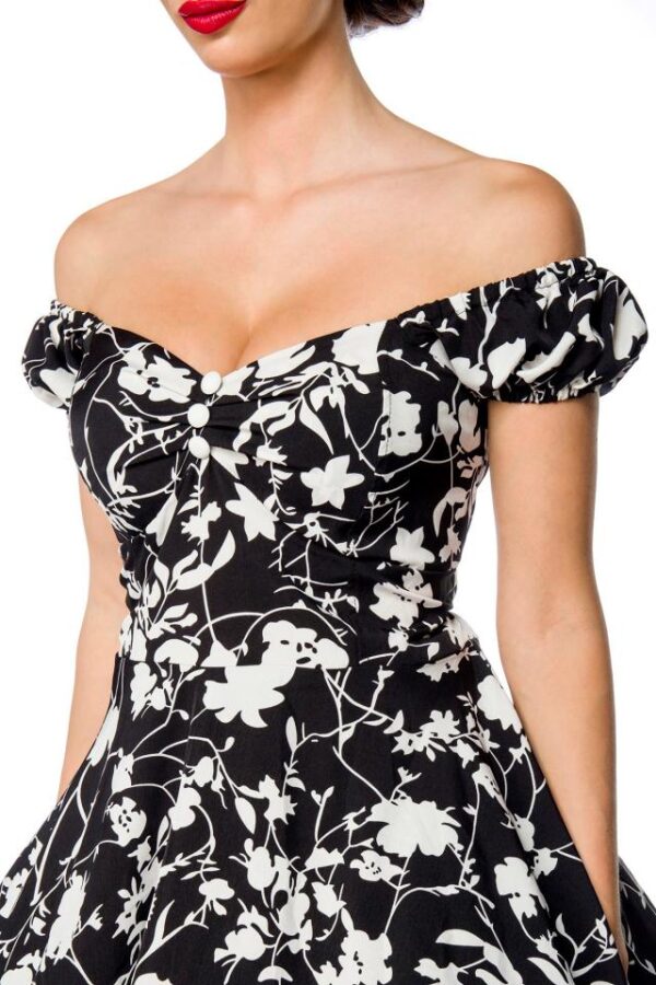robe à épaules dénudées - noir/blanc - L-Belsira – Image 4