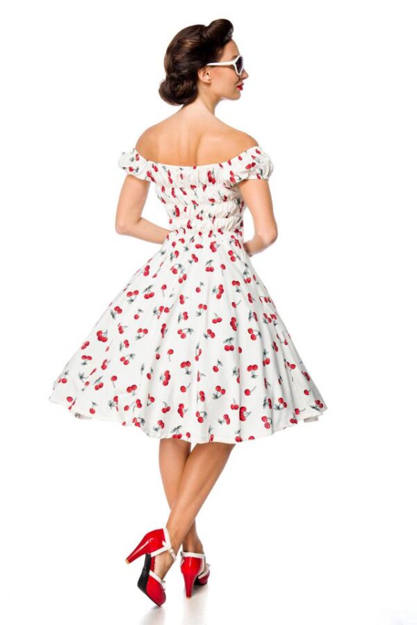 robe à épaules dénudées - blanc/rouge - 3XL-Belsira – Image 3