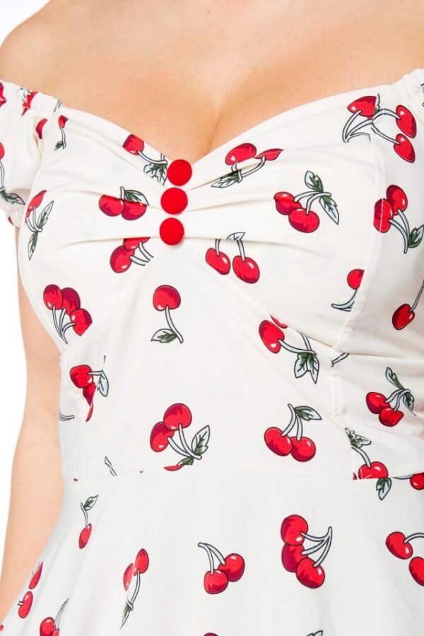 robe à épaules dénudées - blanc/rouge - 3XL-Belsira – Image 4
