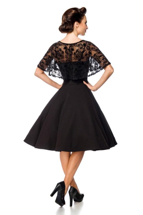 Robe rétro avec cape - noir - L-Belsira – Image 3