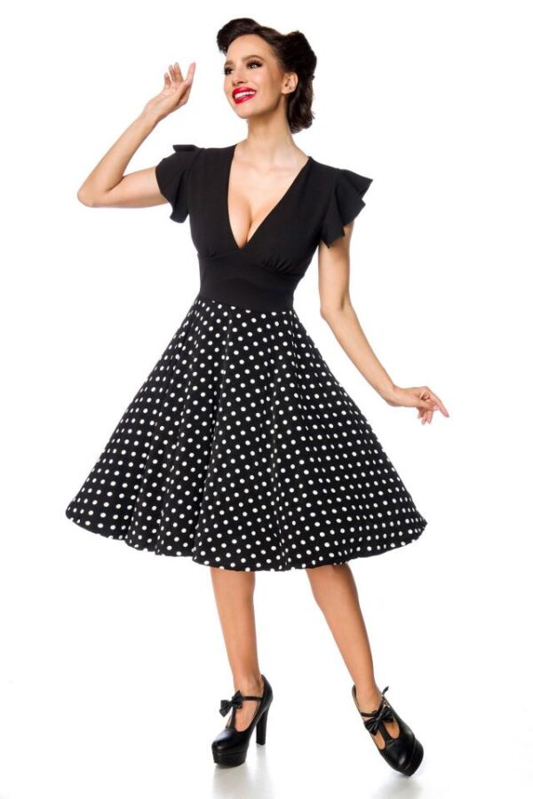 robe rétro élégante - noir/blanc - S-Belsira – Image 2