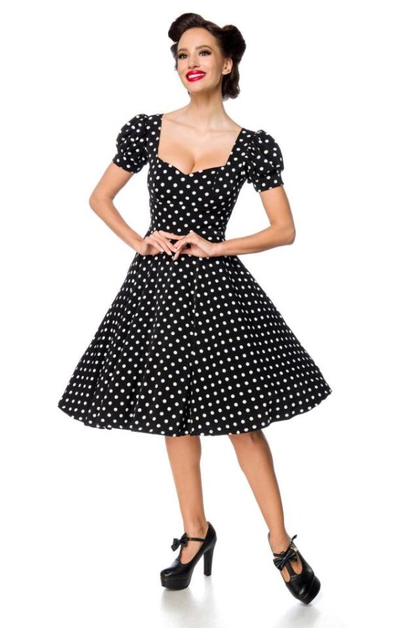 Robe à manches bouffantes - à pois - L-Belsira – Image 2