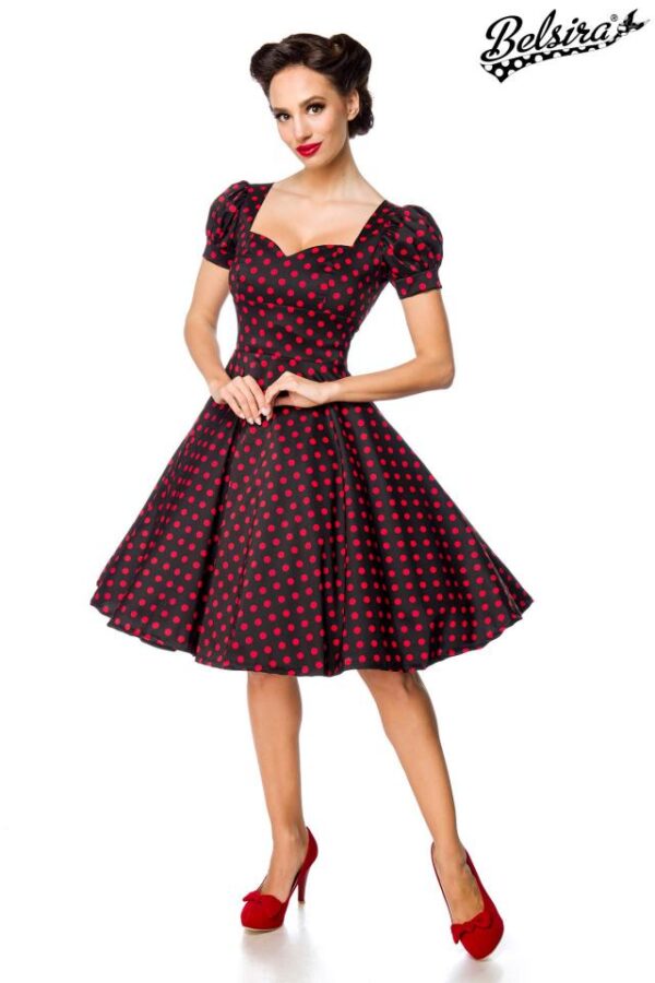Robe à manches bouffantes - noir/rouge - 4XL-Belsira