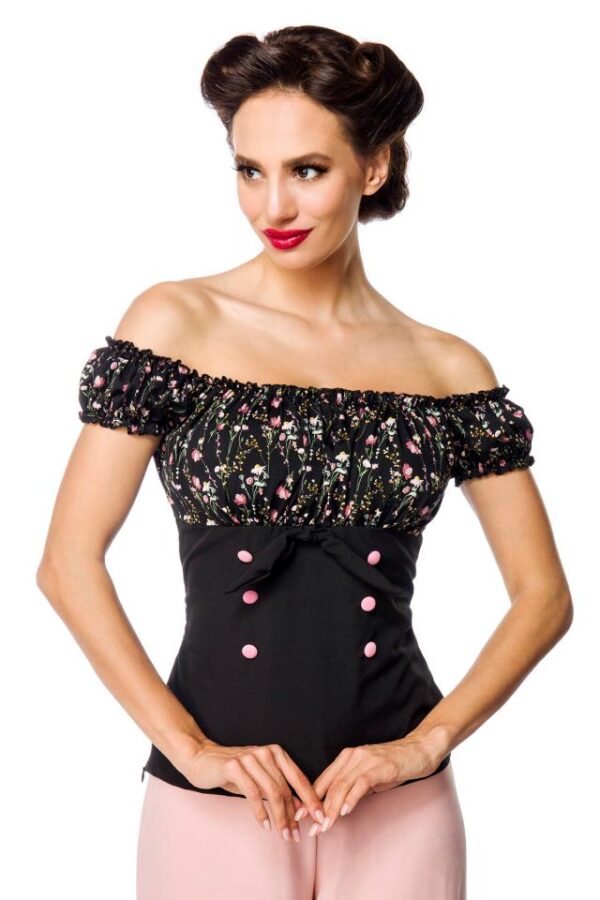 haut à épaules dénudées - noir/rose - 2XL-Belsira – Image 2