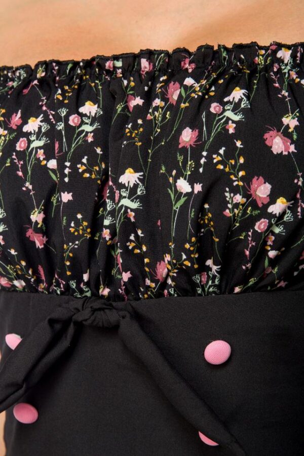 haut à épaules dénudées - noir/rose - 2XL-Belsira – Image 4