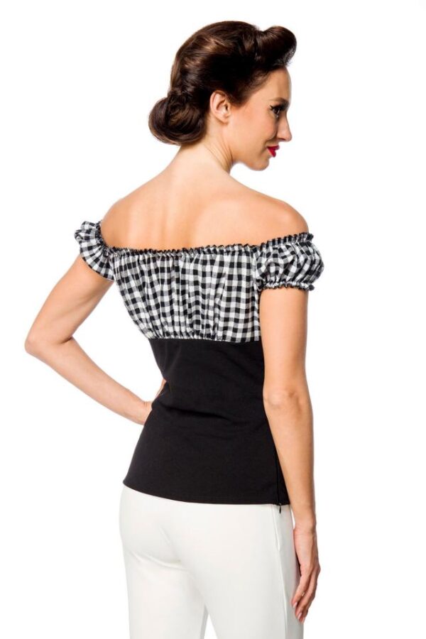 haut à épaules dénudées - noir/à carreaux - 4XL-Belsira – Image 3