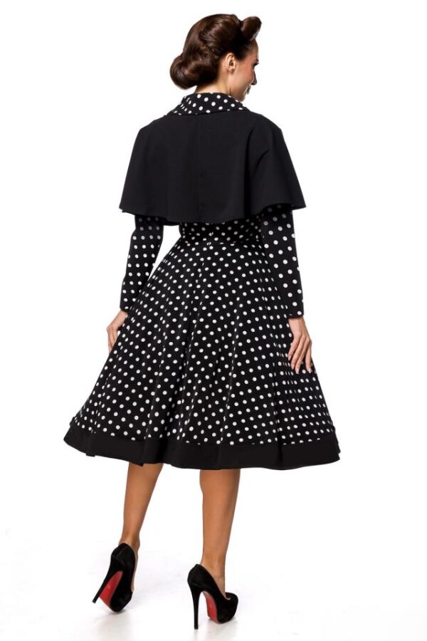 Robe trapèze avec cape - noir - S-Belsira – Image 2