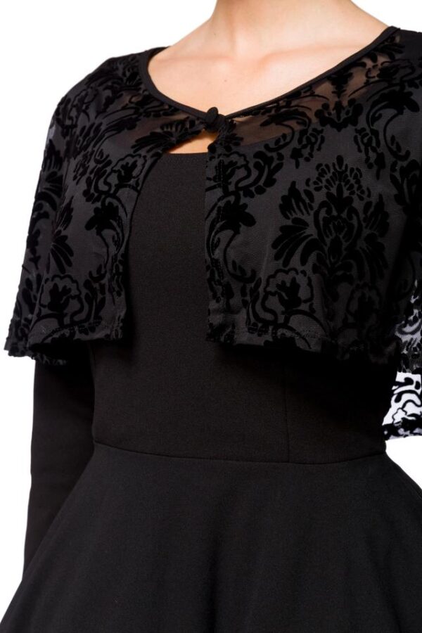Robe Rétro avec Cape - noir - S-Belsira – Image 3