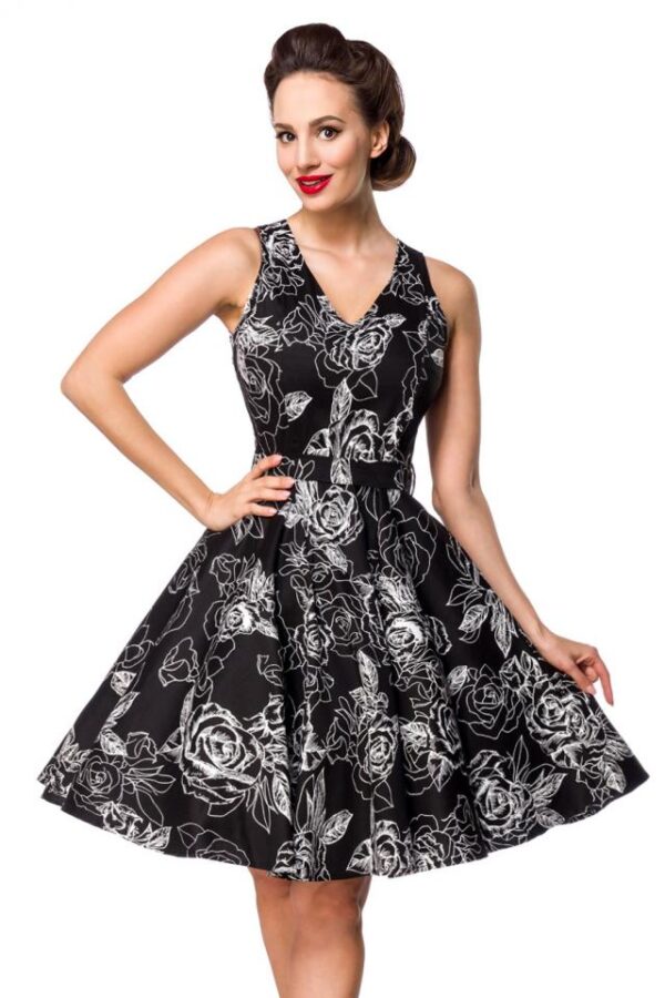 Robe à Fleurs - noir/blanc - 3XL-Belsira – Image 4