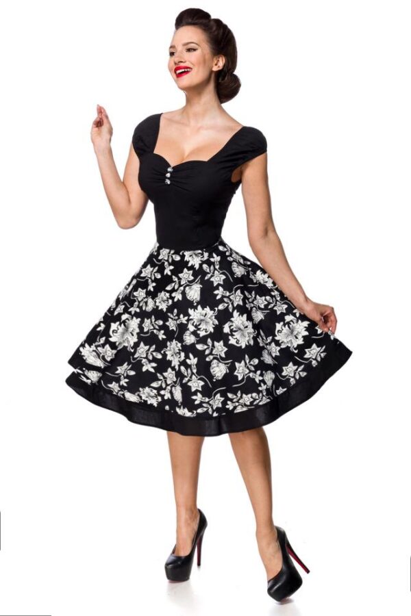Robe à Fleurs - noir/blanc - S-Belsira – Image 2