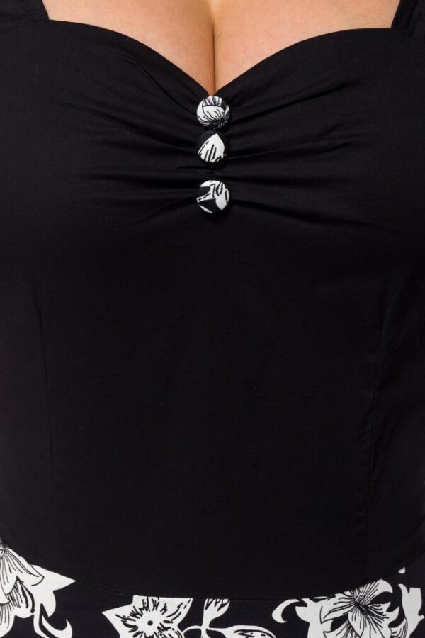 Robe à Fleurs - noir/blanc - S-Belsira – Image 4