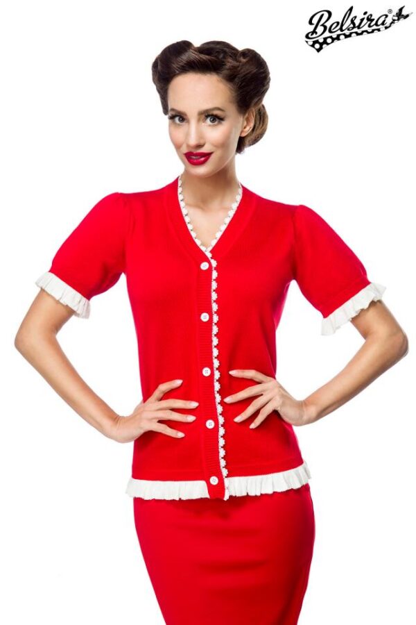 cardigan - rouge - XL-Belsira