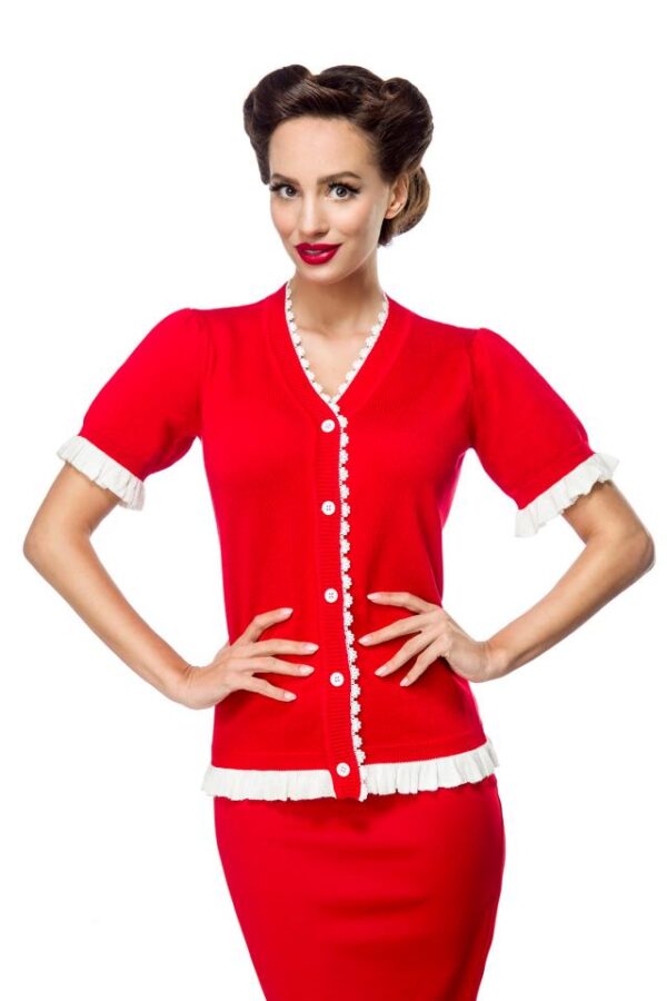 cardigan - rouge - XL-Belsira – Image 2