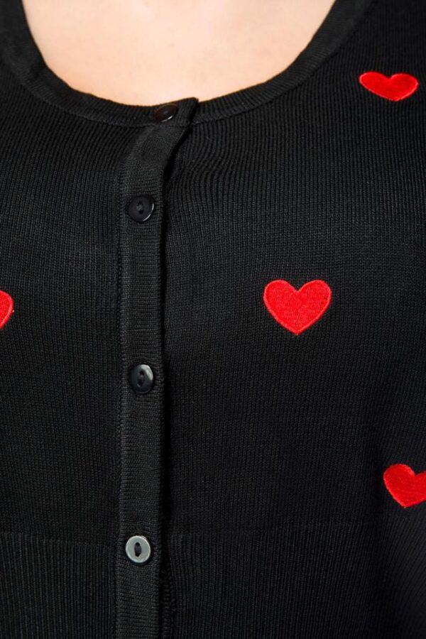 Cardigan avec coeurs - noir - S-Belsira – Image 4