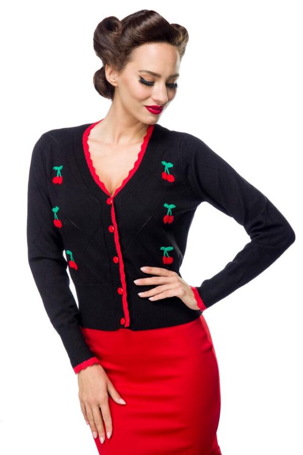 Cardigan avec cerises - noir - S-Belsira – Image 2